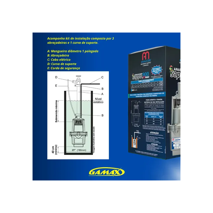 Bomba De Água Anauger 900 Submersa Sapo 220v 450w Prateado 220v