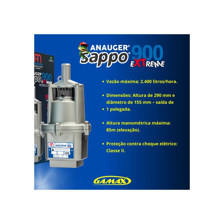 Bomba De Água Anauger 900 Submersa Sapo 220v 450w Prateado 220v
