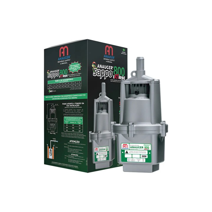 Bomba Anauger Sappo 800 Extreme 380w 220v Monofásica Prateado 220v