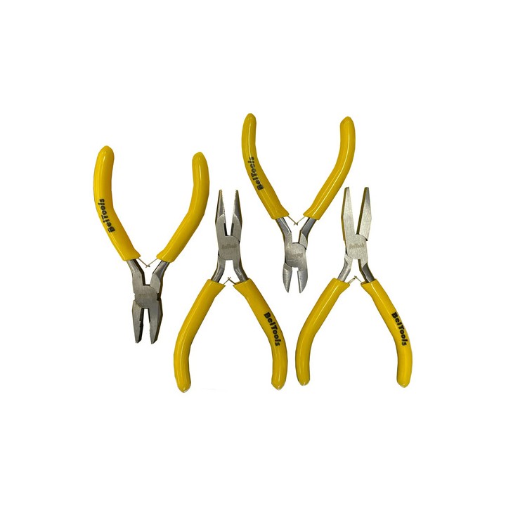Kit De Mini Alicates 4.1/2 Aço Cromo Vanádio Com 4 Peças