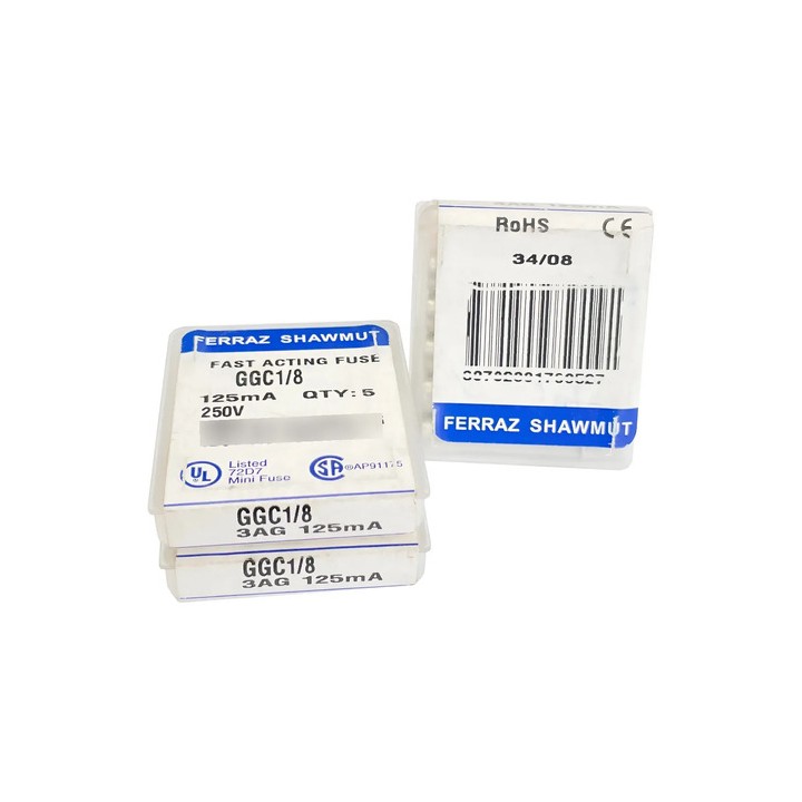 Fusível Ggc1/8 Ferraz Shawmut 125ma 250v 250v