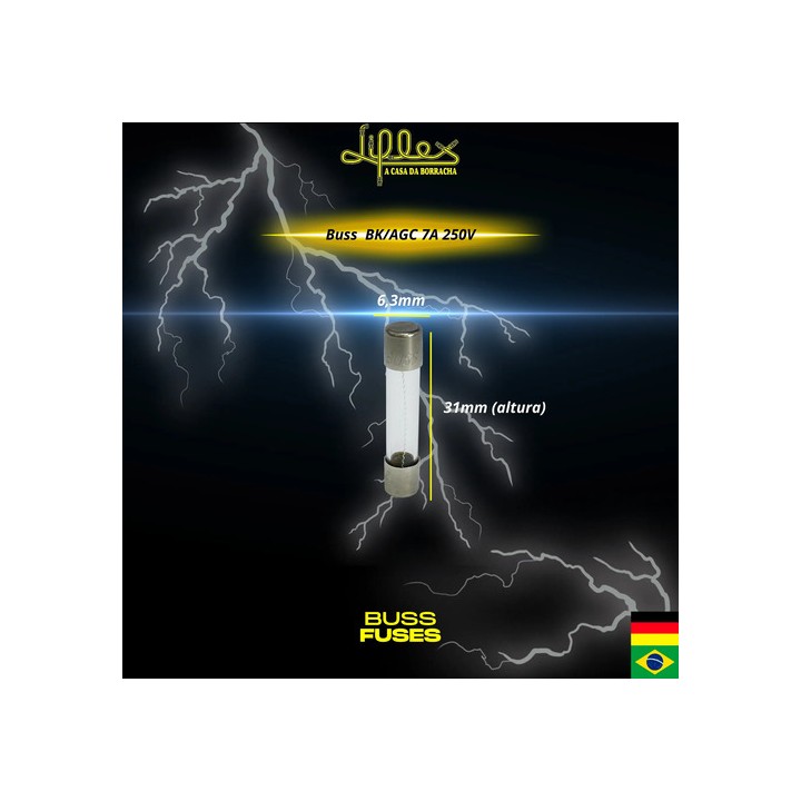 Fusíveis Bussmann Bk/agc 7a 250v Kit 10 Unidades Genuínos 250v