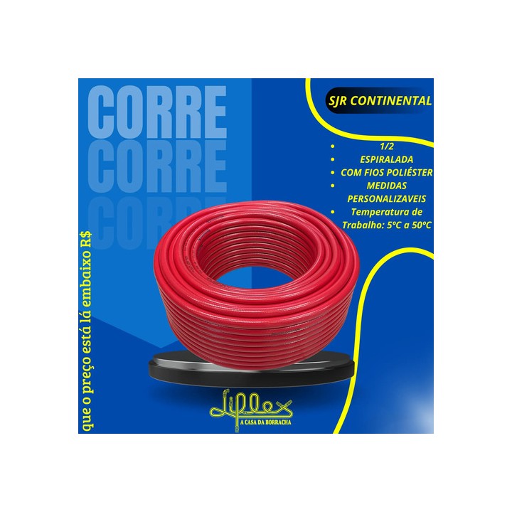 Mangueira Jardim Continental 1/2 Sjr 20 Metros Trançada Vermelho