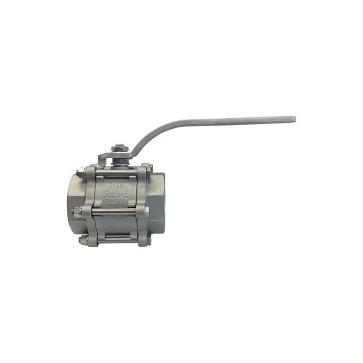 Válvula Tripartida 2.1/2'' Inox Esfera Passagem Reduzida Mga