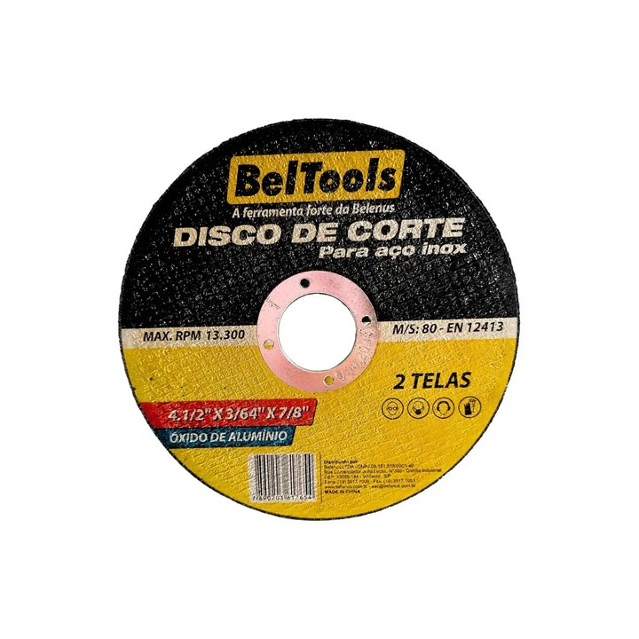 Kit 10 Disco De Corte Inox 4.1/2x7/8 Esmerilhadeira Beltools