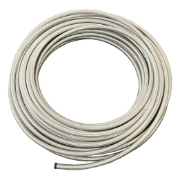 3m Mangueira Alta Temperatura Teflon 1'' Com Malha De Inox Prata