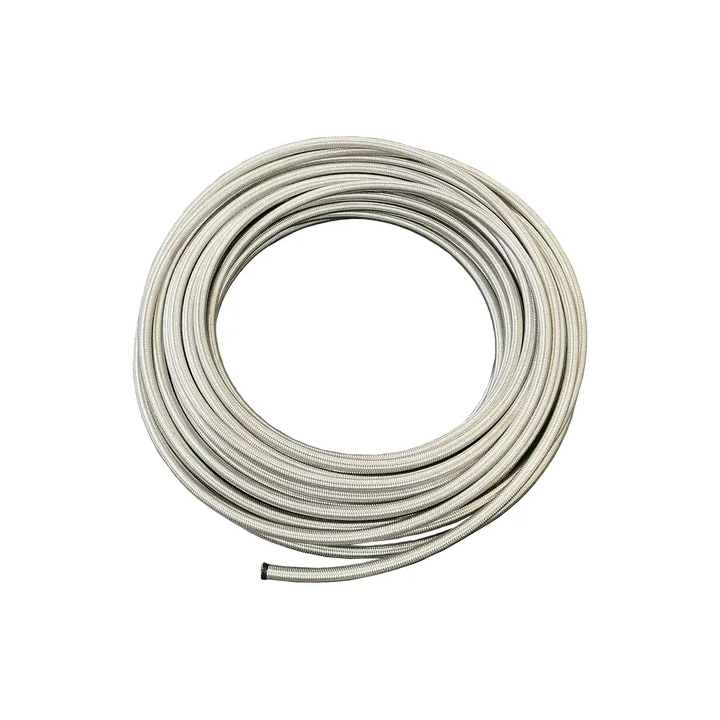 3m Mangueira Alta Temperatura Teflon 1'' Com Malha De Inox Prata