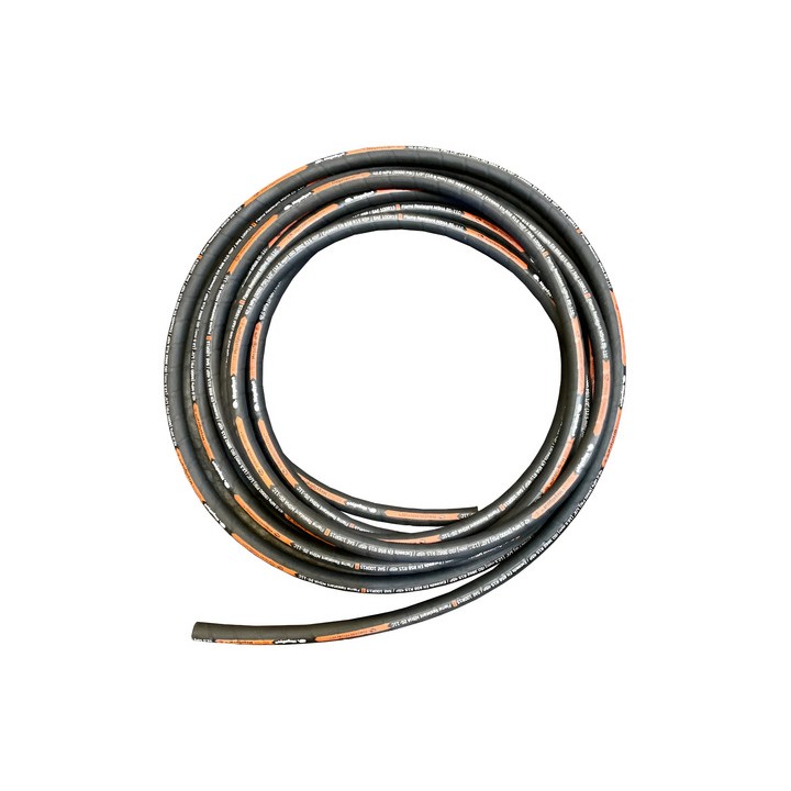 10m Mangueira Hidráulica 6000 Psi Trama Aço 1/2'' - R15 Preto