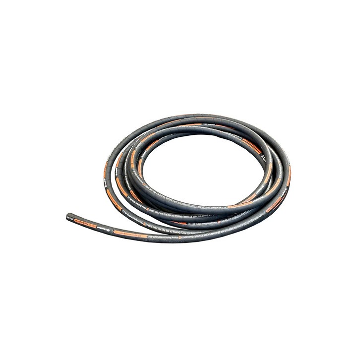 10m Mangueira Hidráulica 6000 Psi Trama Aço 1/2'' - R15 Preto