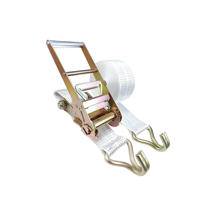 Conjunto Cinta Catraca Móvel 100mm 10 Toneladas Rodo Cordas Branco