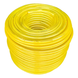 80 Metros Mangueira Jardim 1/2'' Trançada De Pvc E Silicone Amarelo