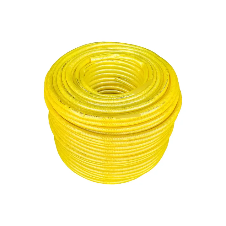 80 Metros Mangueira Jardim 1/2'' Trançada De Pvc E Silicone Amarelo