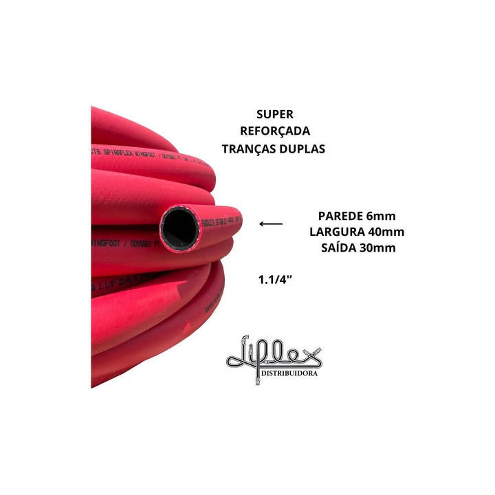 25m Mangueira 1.1/4'' Goodyear Spiraflex Odyssey Reforçada Vermelho