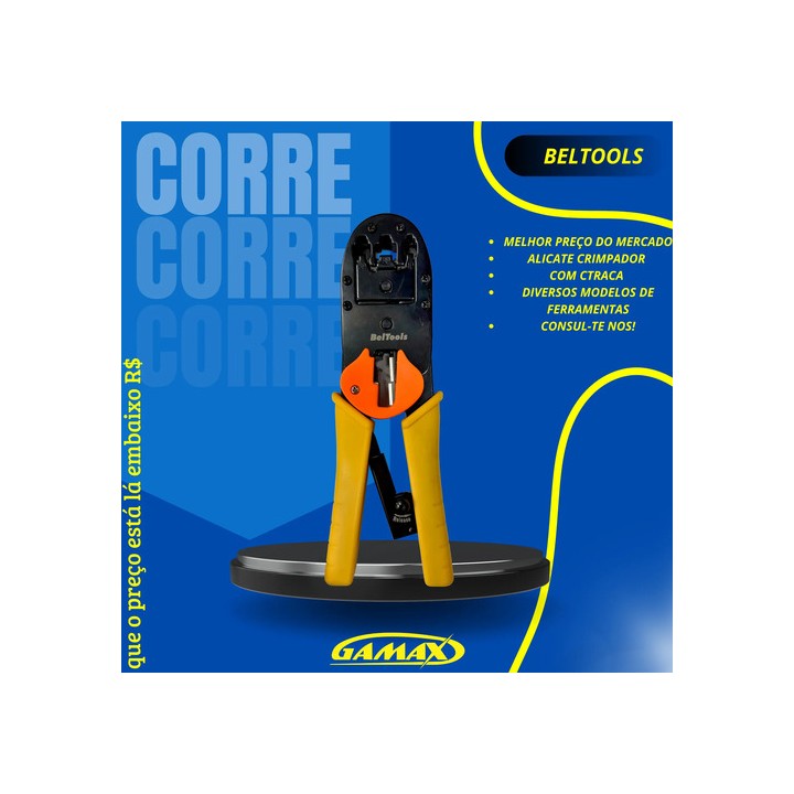 Alicate Crimpador Com Catraca 4p 6p 8p Rj45 Rj11 Rj12