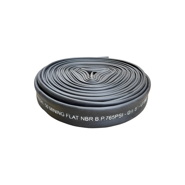20 Metros Mangueira Irrigação Flat Especial 3'' Gommatech Preto
