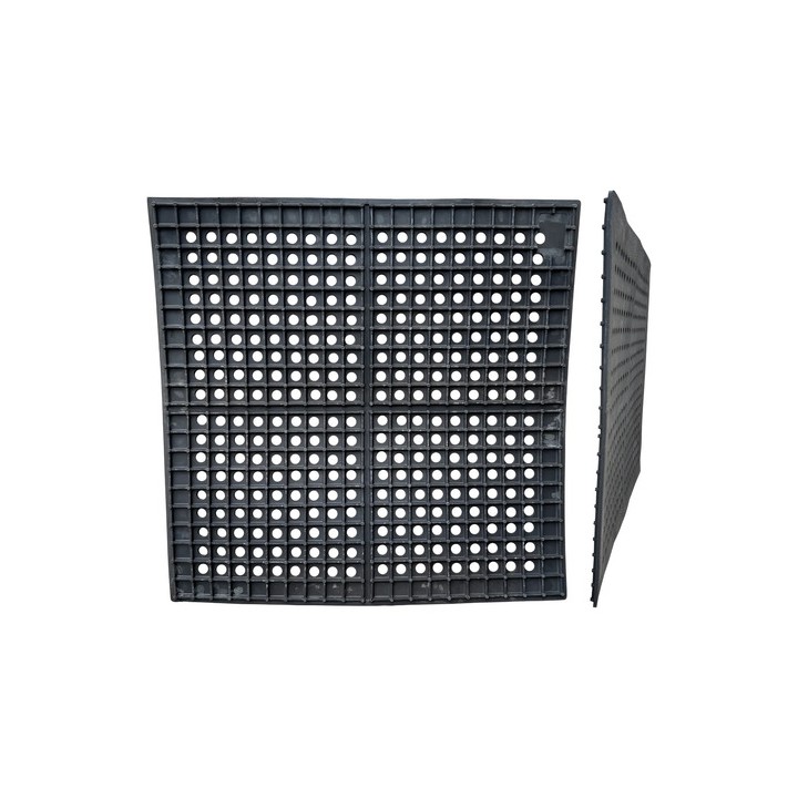 Estrado Segurança Borracha Vazado 22 X 1000 X 1000 Piso Boi Preto Vazado