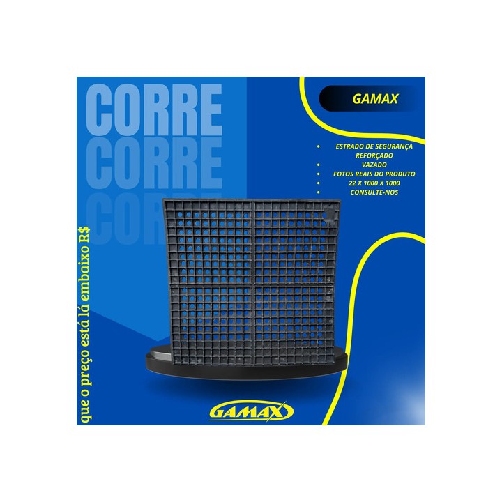 Estrado Segurança Borracha Vazado 22 X 1000 X 1000 Piso Boi Preto Vazado