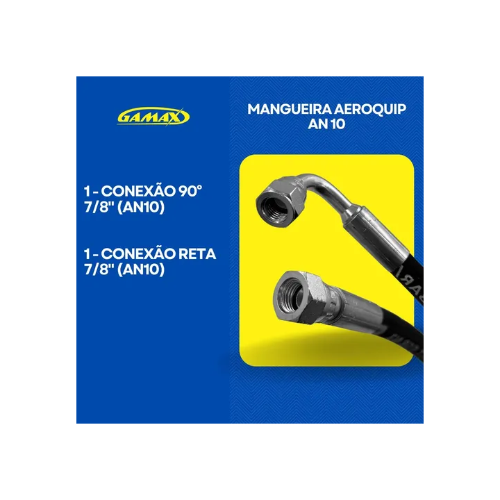 Mangueira Prensada Aeroquip An10 Óleo Turbina E Niples 7/8''