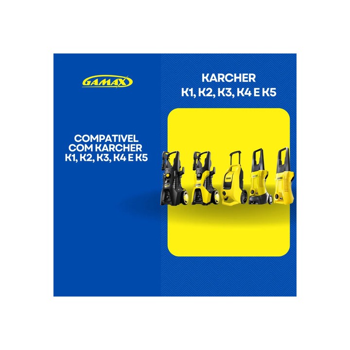 Mangueira Trama Aço 10mts Lavadora Karcher K1 K2 K3 K4 K5 Preto