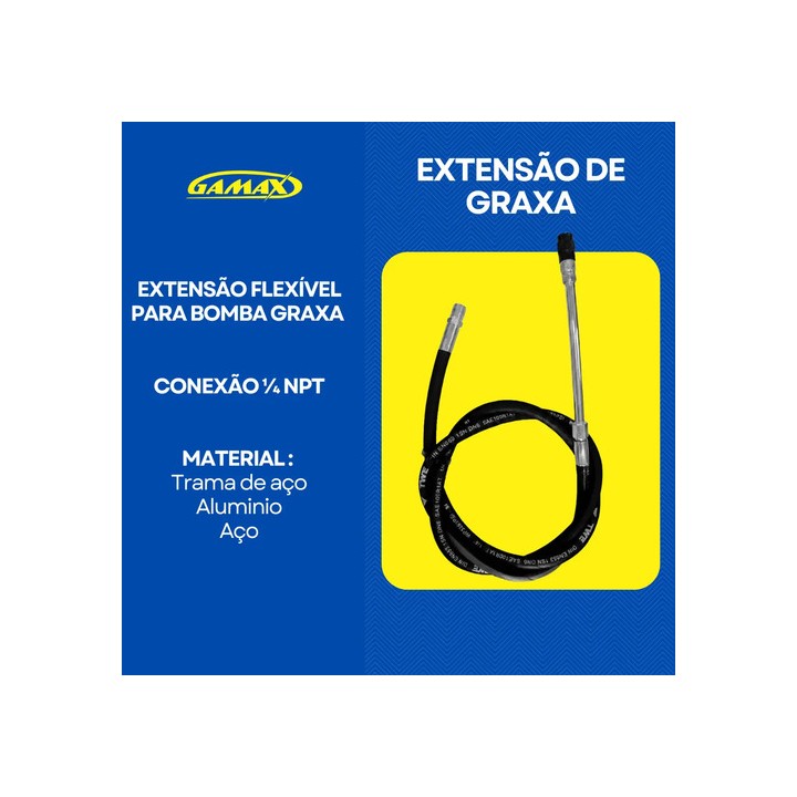 Extensão Flexível Para Bomba Graxa Conexão 3/8 - 1,5m