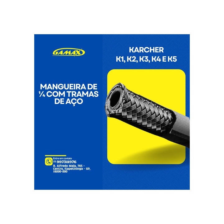 Mangueira De Lavadora Karcher K3 30 Metros Trama Aço Preto