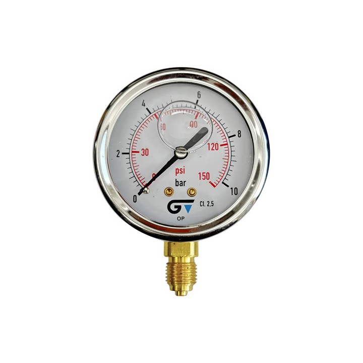 Manômetro Genebre Glicerina Saída 1/4 0-10 Bar / 0-150 Psi