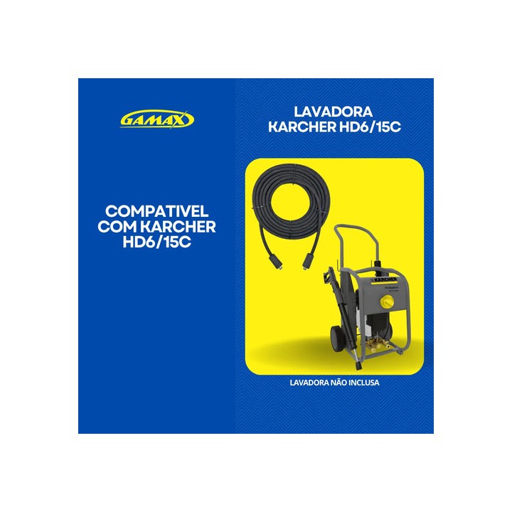 Mangueira C/ Trama De Aço Lavadora Karcher Hd6/15c 15 Metros