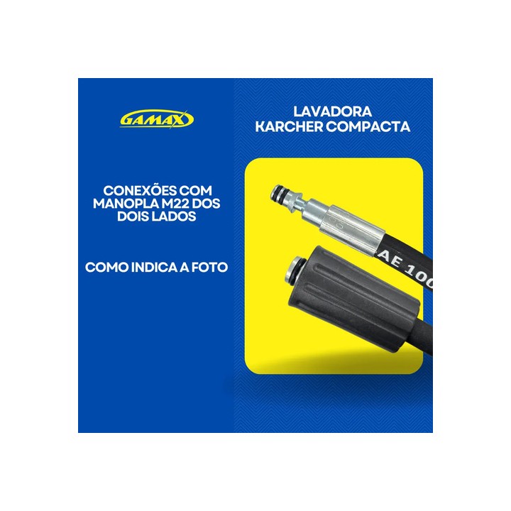 Mangueira Lavadora Karcher Compacta 10 Metros Preto