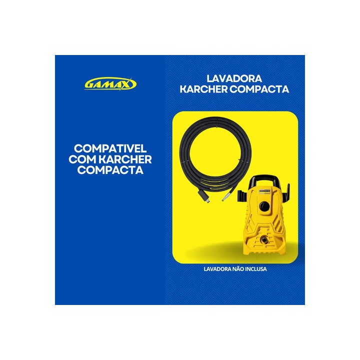 Mangueira Lavadora Karcher Compacta 10 Metros Preto