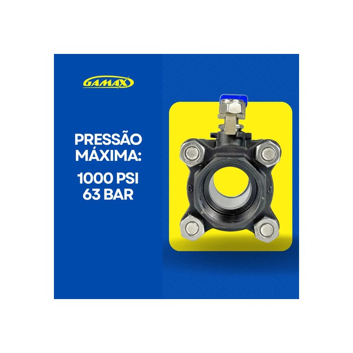 Válvula Registro Esfera Tripartida Aço Carbono 1.1/4 Gamax