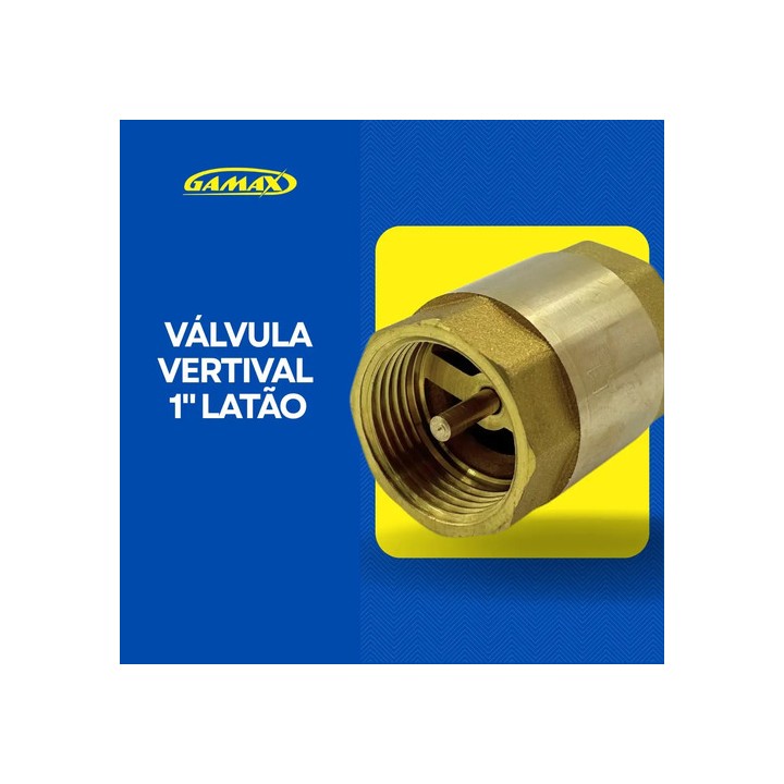 Válvula De Retenção Vertical 1 Polegada Latão Gamax