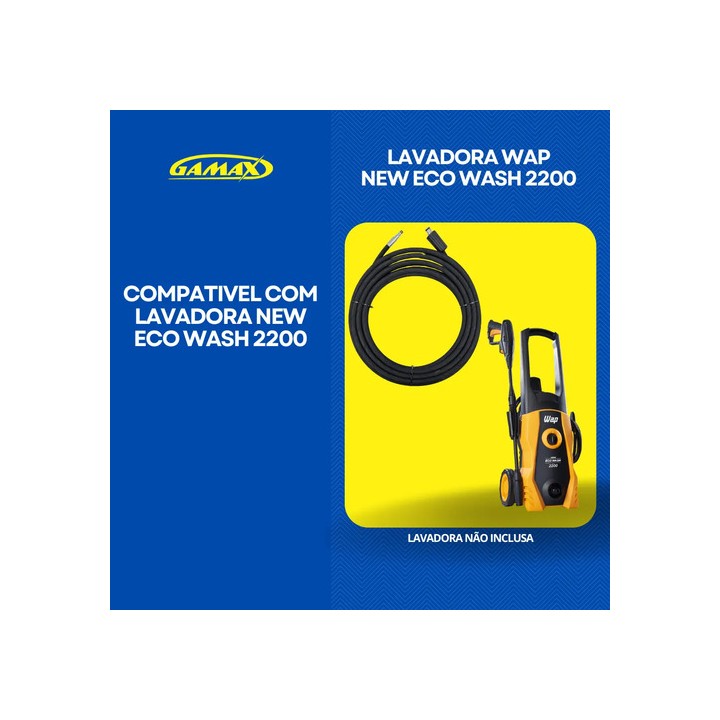 Mangueira 10m Lavadora Alta Pressão Wap New Eco Wash 2200 Preto