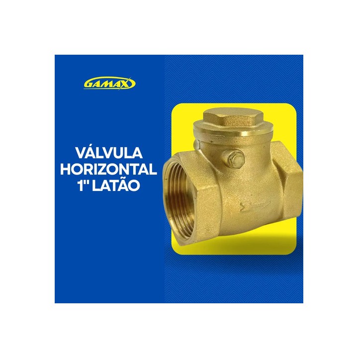 Válvula Retenção Horizontal 1 Pol Latão Rosca Bsp Gamax