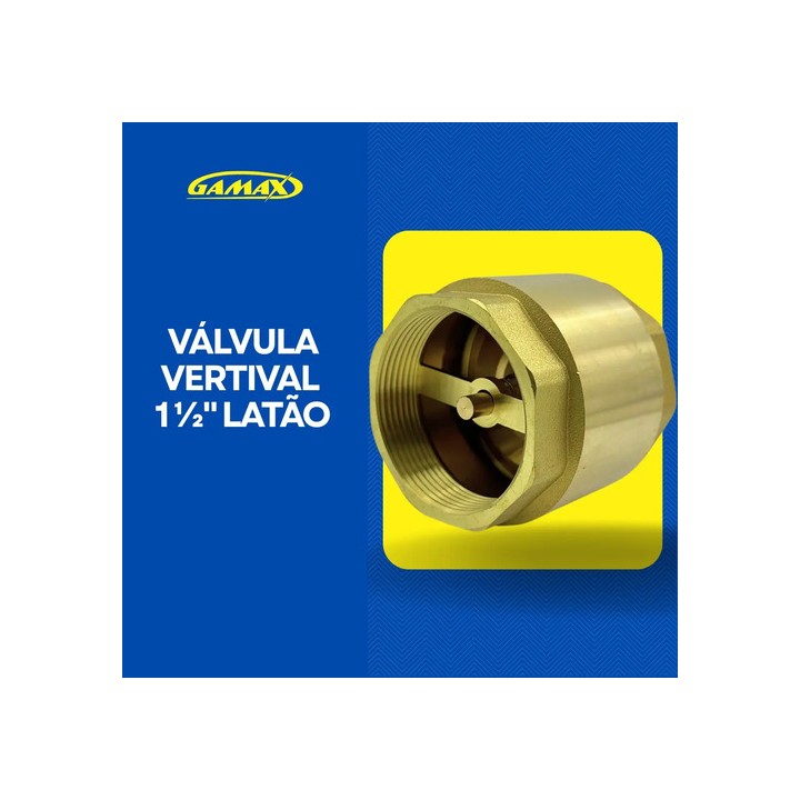 Válvula De Retenção Vertical 1.1/2 Polegada Latão Gamax