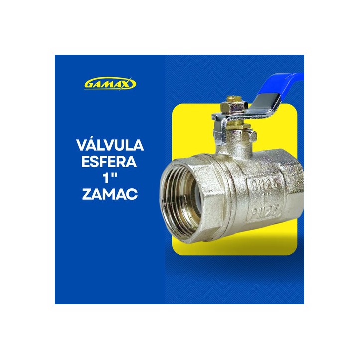 Válvula Registro Esfera Metal Zinco 1 Polegada Bsp - Gamax