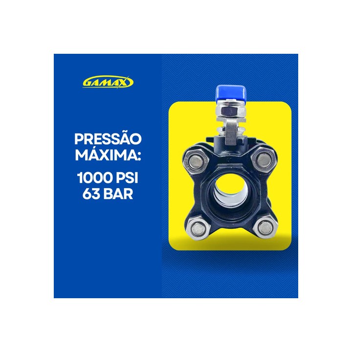 Valvula Esfera Tripartida Aço Carbono 1/2 Pol. Bsp Gamax