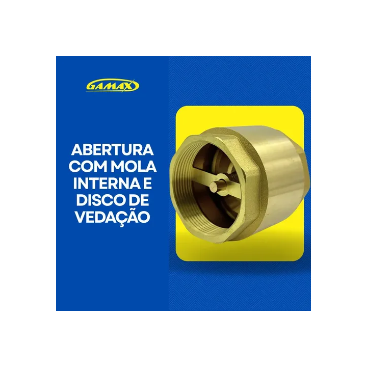 Válvula De Retenção Vertical 1.1/2 Polegada Latão Gamax