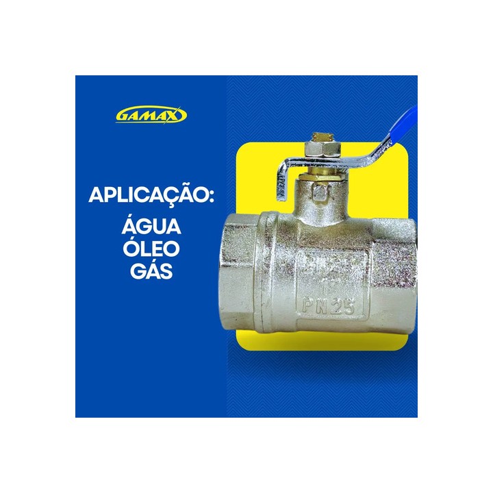 Válvula Registro Esfera Metal Zinco 1 Polegada Bsp - Gamax