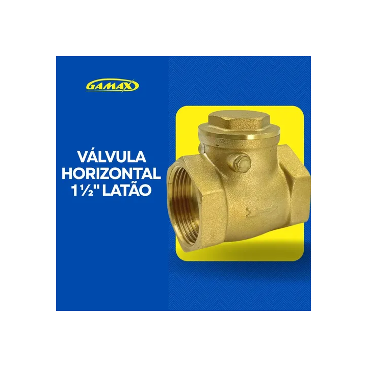 Válvula Retenção Horizontal 1.1/2 Pol Latão Rosca Bsp Gamax