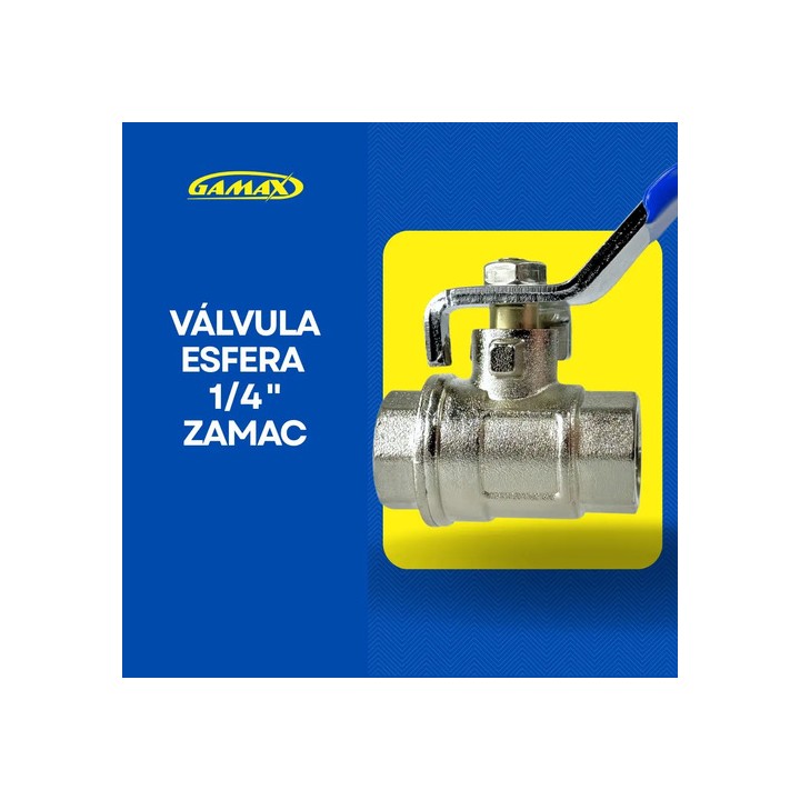 Válvula Registro Esfera Metal Zinco 1/4 Polegada Bsp - Gamax