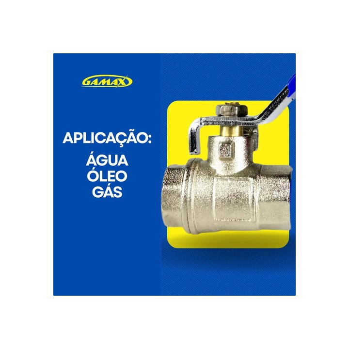Válvula Registro Esfera Metal Zinco 1/4 Polegada Bsp - Gamax