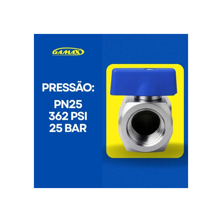Válvula Registro Esfera 1/4 Mini F X F Latão - Gamax