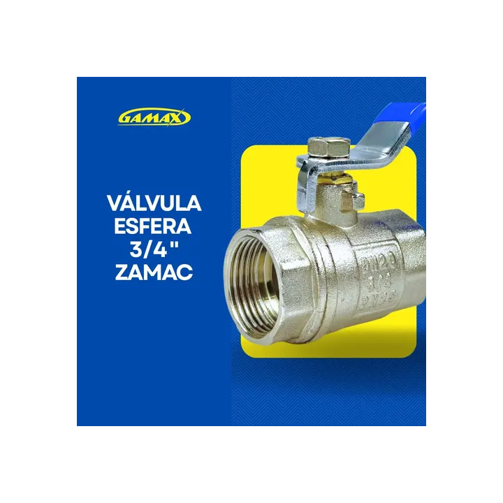 Válvula Registro Esfera Metal Zinco 3/4 Polegada Bsp - Gamax