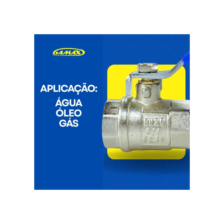 Válvula Registro Esfera Metal Zinco 3/4 Polegada Bsp - Gamax