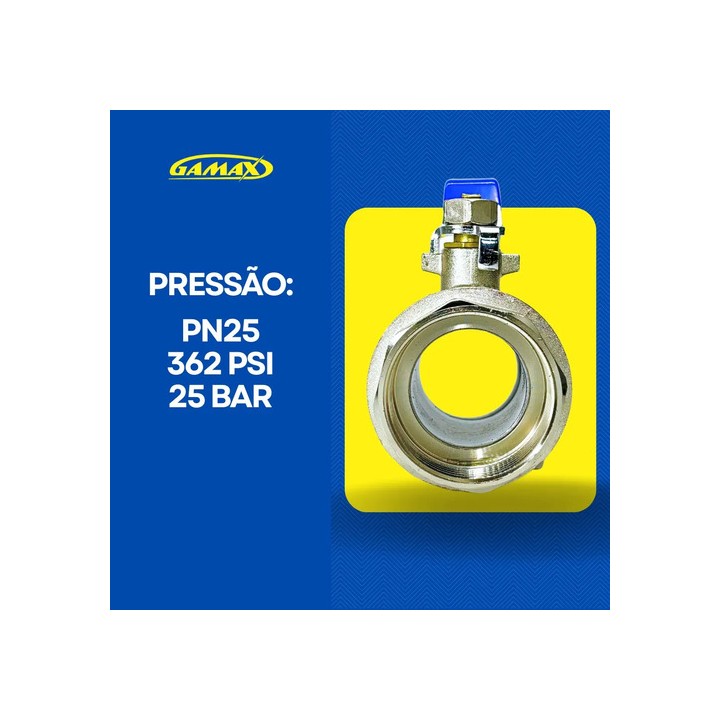 Válvula Esfera Metal Zinco 1.1/4 Polegada Bsp - Gamax