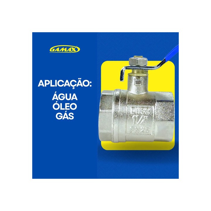 Válvula Esfera Metal Zinco 1.1/4 Polegada Bsp - Gamax