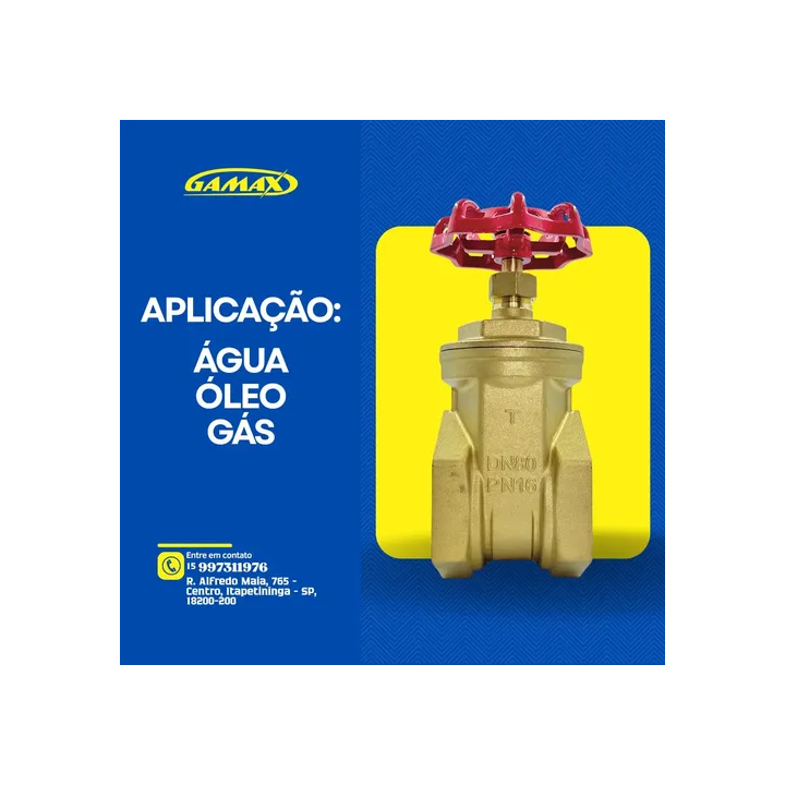 Válvula Registro Gaveta 3 Polegadas Latão Pesada Gamax