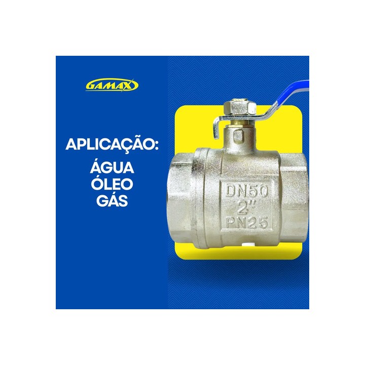 Válvula Esfera Metal Zinco 2 Polegada Bsp - Gamax