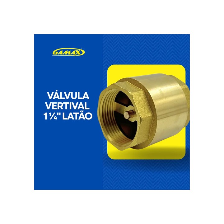 Válvula De Retenção Vertical 1.1/4 Polegada Latão Gamax