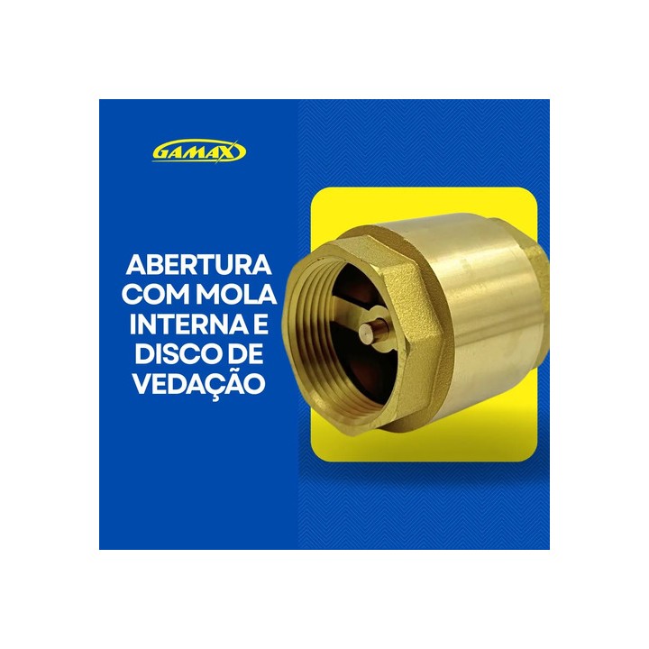 Válvula De Retenção Vertical 1.1/4 Polegada Latão Gamax